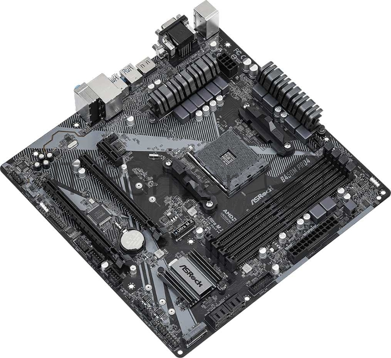 Материнская плата ASRock B450M PRO4 R2.0 AMD B450 SAM4 MATX