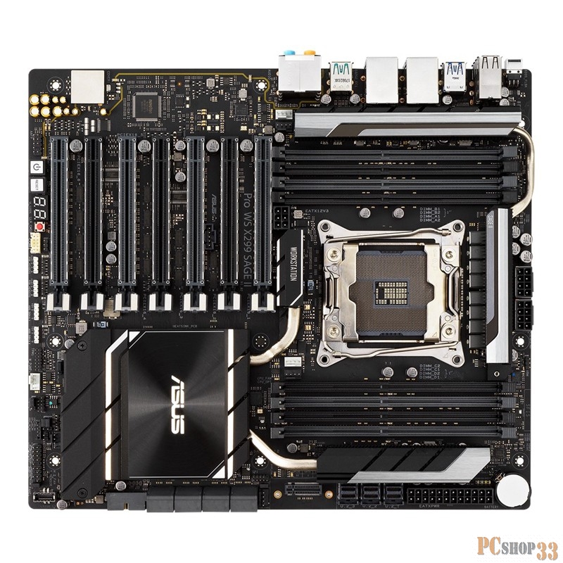 Материнская плата ASUS PRO WS X299 SAGE II /LGA-2066,X299 II,8DIMM,7PCIE, RTL {3}