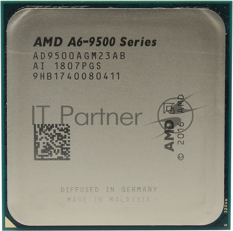 Процессор CPU AMD A6-9500 <AD9500AGM23AB> OEM (AM4, 3.5GHz up to 3.8GHz/1Mb, 2C/2T, Bristol Ridge, 28nm, 65W, Radeon R5 Series)