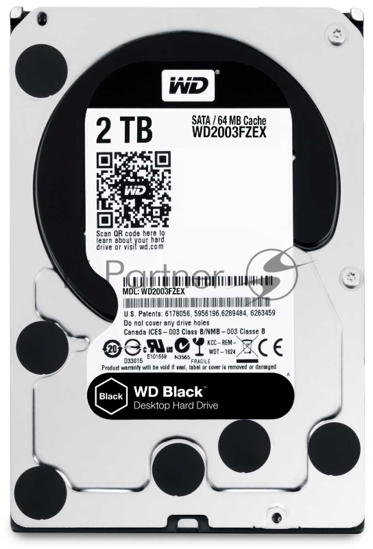 Жесткий диск Western Digital Original SATA-III 2Tb WD2003FZEX Black (7200rpm) 64Mb 3.5
