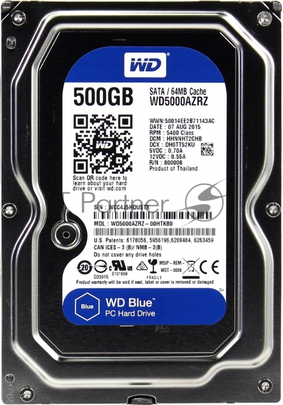 Жесткий диск Western Digital Original SATA-III 500Gb WD5000AZRZ Blue (5400rpm) 64Mb 3.5