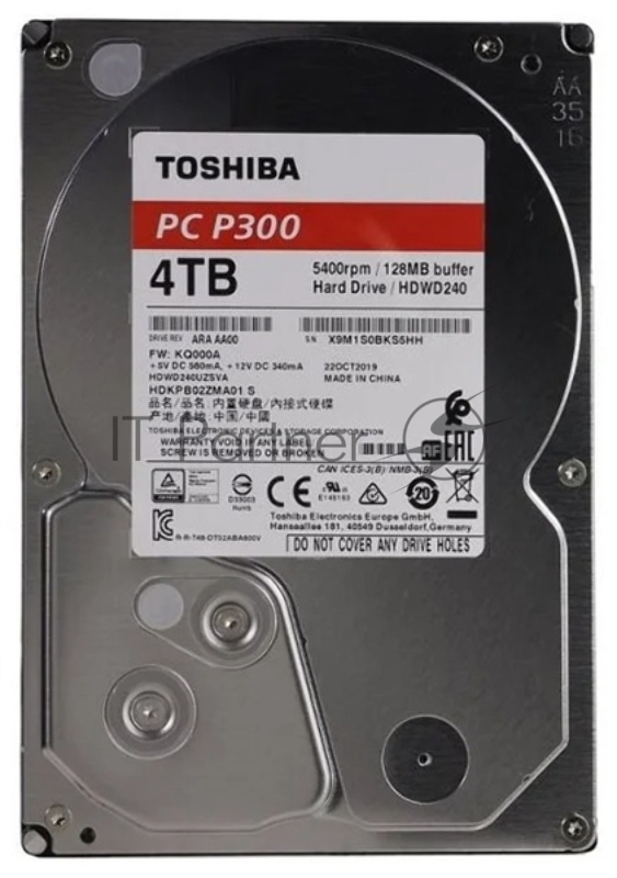 Жесткий диск HDD Toshiba SATA3 4Tb 5400 128Mb (P300)