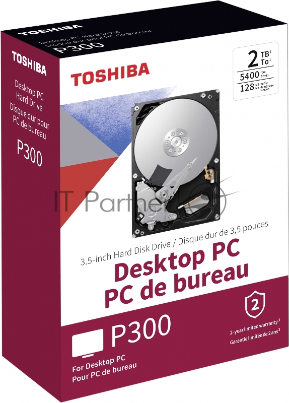 Жесткий диск Toshiba SATA-III 2Tb HDWD220EZSTA P300 (5400rpm) 128Mb 3.5 Rtl