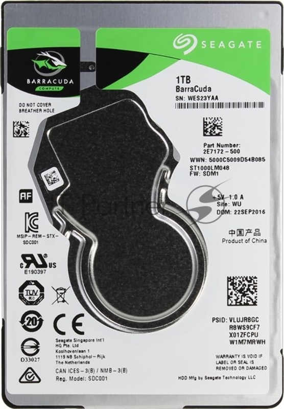 Жесткий диск Seagate Original SATA-III 1Tb ST1000LM048 Barracuda (5400rpm) 128Mb 2.5