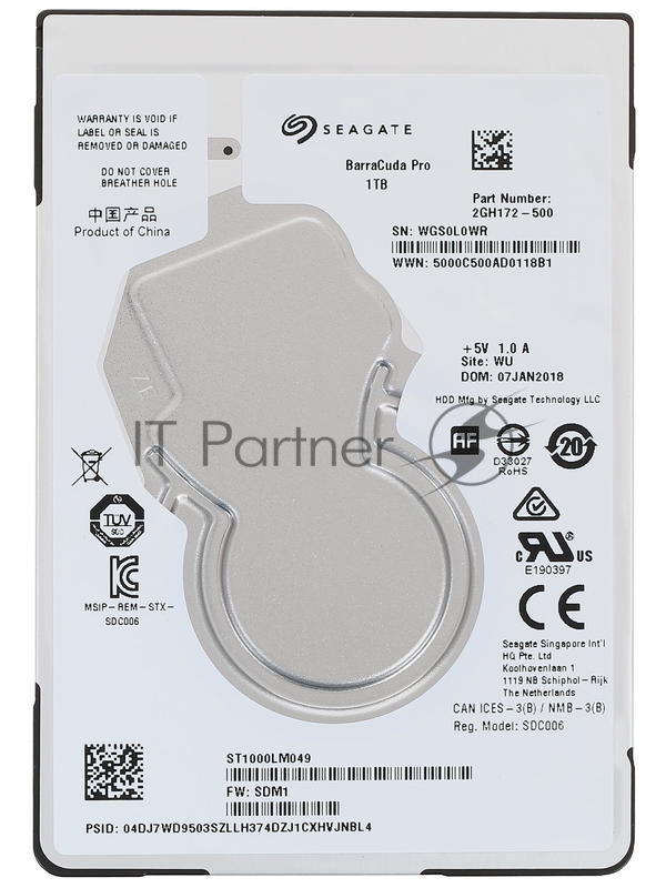 Жесткий диск SEAGATE HDD Mobile Barracuda25 Guardian (2.5/ 1TB/ SATA 6Gb/s/ rmp 7200)