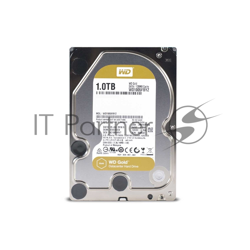 Жесткий диск Western Digital SATA 1TB 7200RPM 6GB/S 128MB GOLD WD1005FBYZ WDC 3.5