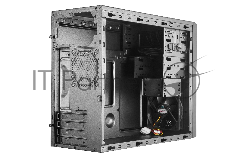 Корпус без БП Cooler Master MasterBox E300L, 2xUSB3.0, 1x120Fan, w/o PSU, Black w/Silver line, mATX