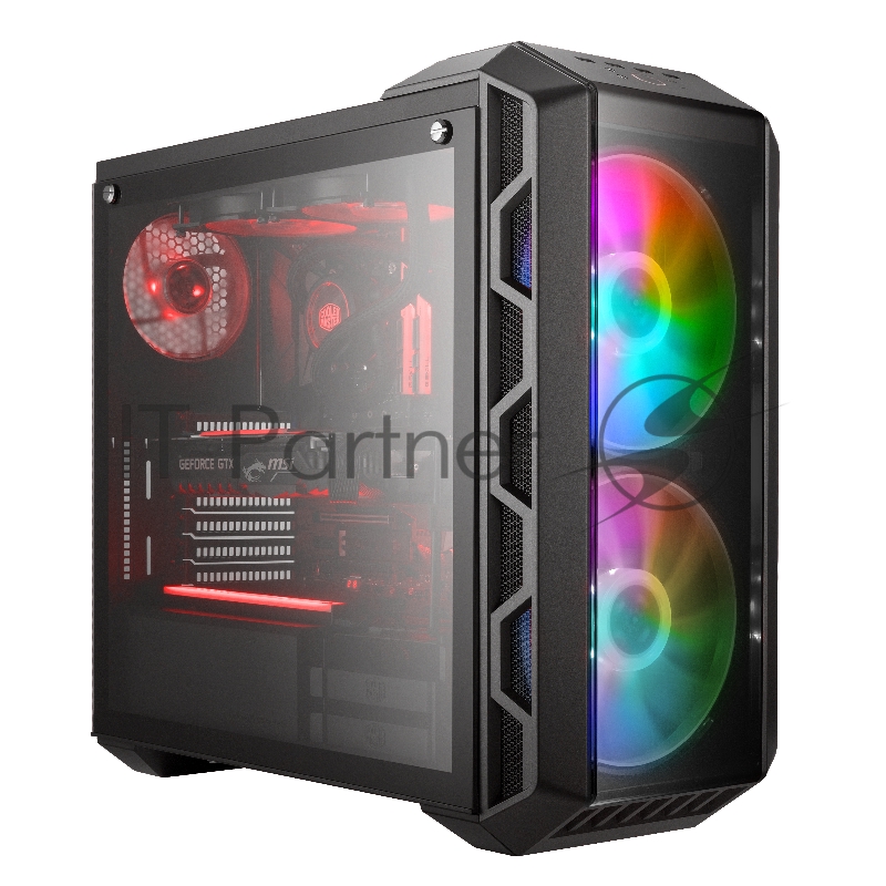 Корпус без БП Cooler Master MasterCase H500 Mesh Iron Grey, USB3.0x2, USB2.0x2, 2x200 ARGBFan, 1x120Fan, ATX, w/o PSU