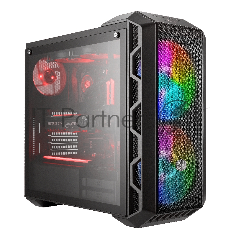Корпус без БП Cooler Master MasterCase H500 Mesh Iron Grey, USB3.0x2, USB2.0x2, 2x200 ARGBFan, 1x120Fan, ATX, w/o PSU