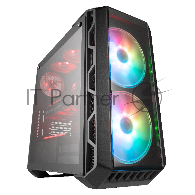 Корпус без БП Cooler Master MasterCase H500 Mesh Iron Grey, USB3.0x2, USB2.0x2, 2x200 ARGBFan, 1x120Fan, ATX, w/o PSU