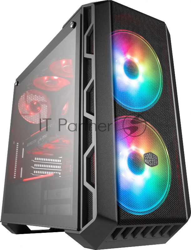 Корпус без БП Cooler Master MasterCase H500 Mesh Iron Grey, USB3.0x2, USB2.0x2, 2x200 ARGBFan, 1x120Fan, ATX, w/o PSU