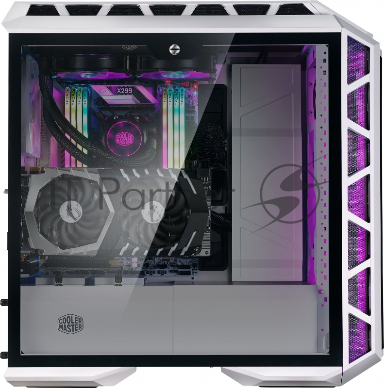 Корпус без блока питания Cooler Master MasterCase H500P Mesh White, USB3.0x2, USB2.0x2, 2x200 ARGBFan, 1x140Fan, Full Tower, w/o PSU
