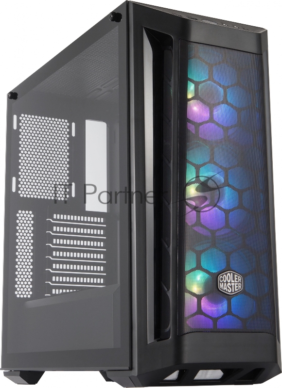 Корпус без БП Cooler Master MasterBox MB511, 2xUSB3.0, 3x120 ARGB fan, RGB controller, 1 to 3 RGB splitter cable, w/o PSU, Black, Black Trim, Mesh Front Panel, ATX