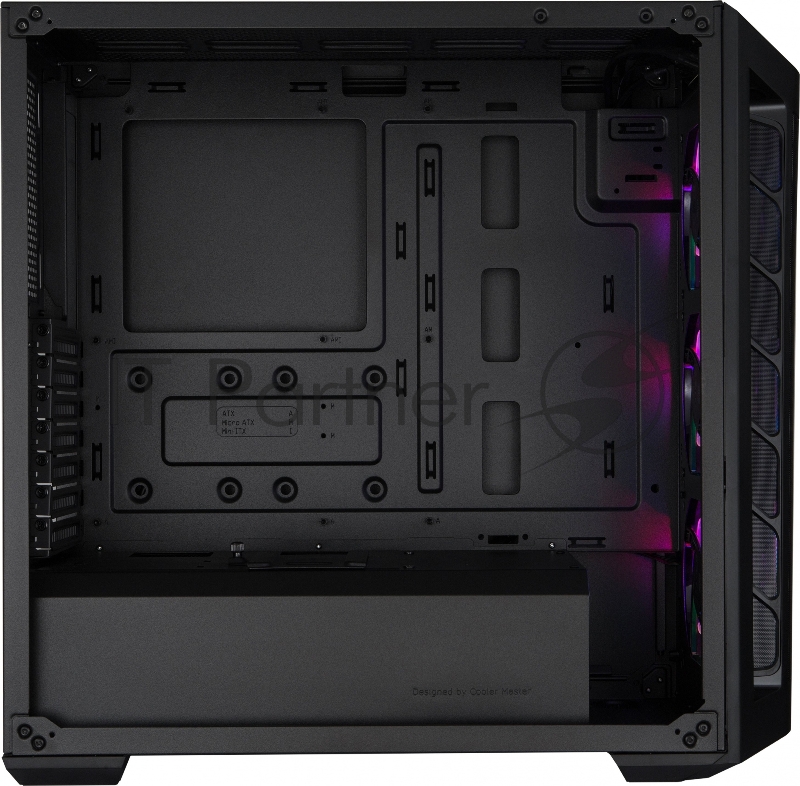 Корпус без БП Cooler Master MasterBox MB511, 2xUSB3.0, 3x120 ARGB fan, RGB controller, 1 to 3 RGB splitter cable, w/o PSU, Black, Black Trim, Mesh Front Panel, ATX