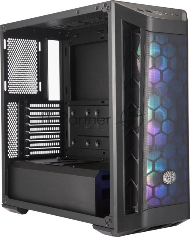 Корпус без БП Cooler Master MasterBox MB511, 2xUSB3.0, 3x120 ARGB fan, RGB controller, 1 to 3 RGB splitter cable, w/o PSU, Black, Black Trim, Mesh Front Panel, ATX