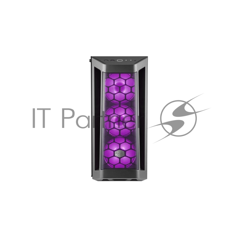 Корпус без БП Cooler Master MasterBox MB511, 2xUSB3.0, 3x120 ARGB fan, RGB controller, 1 to 3 RGB splitter cable, w/o PSU, Black, Black Trim, Mesh Front Panel, ATX