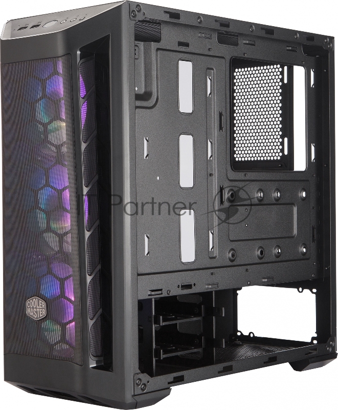 Корпус без БП Cooler Master MasterBox MB511, 2xUSB3.0, 3x120 ARGB fan, RGB controller, 1 to 3 RGB splitter cable, w/o PSU, Black, Black Trim, Mesh Front Panel, ATX