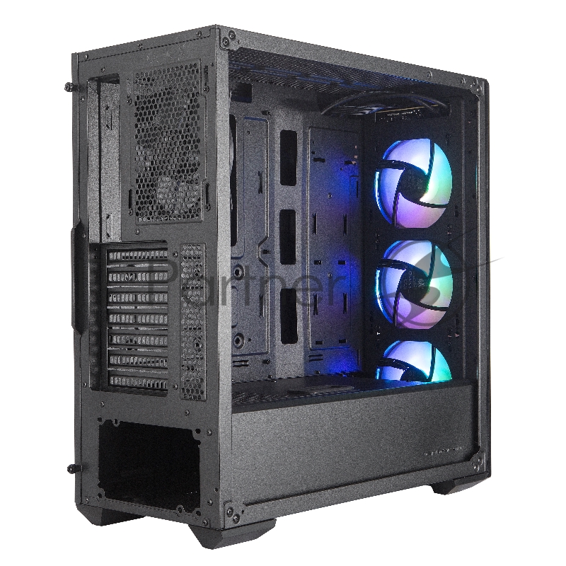 Корпус без БП Cooler Master MasterBox MB520, 2xUSB3.0, 1x120 Fan, 3x120 ARGB Fan, RGB controller + 1 to 3 RGB splitter, w/o PSU, Black, Red Trim, DarkMirror Front Panel, ATX