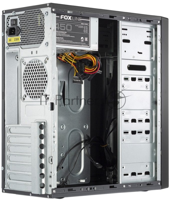 Корпус c блоком питания 450 Ватт Case Foxline FL-301, ATX, 1x5.25EXT, 1x3.5EXT, 4x3.5INT, 2xUSB2.0, 2xUSB3.0, HDA, w/o FAN, w/450W ATX PSU, w/1.2m EU pwr cord