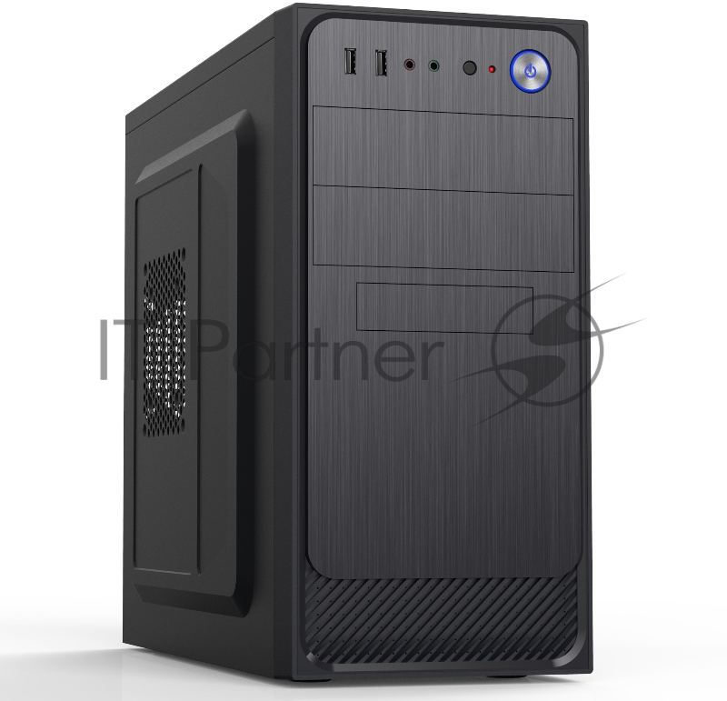 Корпус с блоком питания Foxline 450Вт. Сase Forza mATX, 450W, 2xUSB2.0, Black, w/o FAN, 12 cm fan PSU, power cord