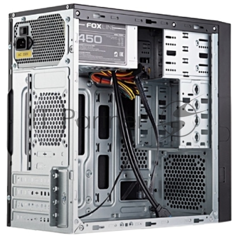 Корпус Foxline FL-733R-FZ450R-U32-NRP mATX case, black, w/PSU 450W 12cm, w/2xUSB2.0, w/2xUSB3.0, w/P-lock, w/E-lock support, w/rear LED lighting button, w/pwr cord, w/o FAN