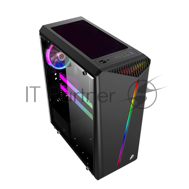 Корпус 1STPLAYER RAINBOW R3 / ATX, tempered glass side panel / 1x 120mm LED fan inc. / R3-1R1