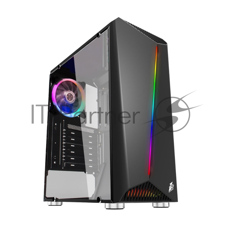 Корпус 1STPLAYER RAINBOW R3 / ATX, tempered glass side panel / 1x 120mm LED fan inc. / R3-1R1