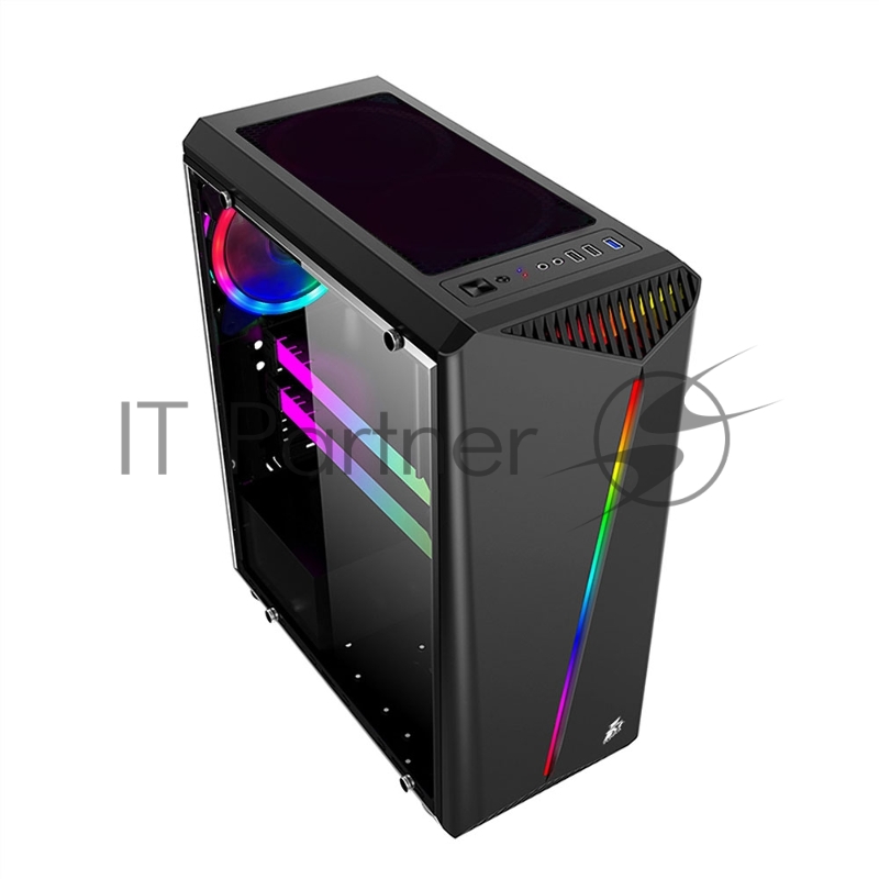 Корпус 1STPLAYER RAINBOW R3 / ATX, tempered glass side panel / 1x 120mm LED fan inc. / R3-1R1