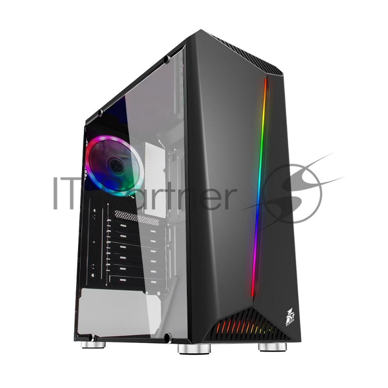 Корпус 1STPLAYER RAINBOW R3 / ATX, tempered glass side panel / 1x 120mm LED fan inc. / R3-1R1