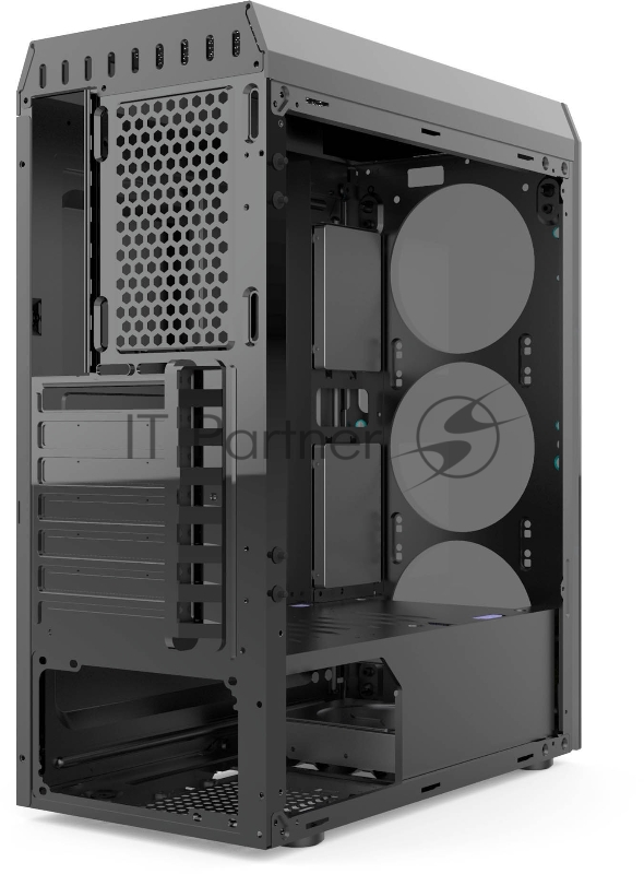 корпус для ПК без БП CASE HIPER HG-C106 COEUS (ATX, SPCC0.5, USB3.0+USB2.0, VGA Max 310mm, Black)