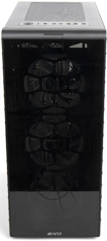 Корпус PC CASE HIPER HG300 TWILIGHT (w/o PSU, USB+HD audio, 1*RGB rear fan, 3*RGB front fan) BLACK