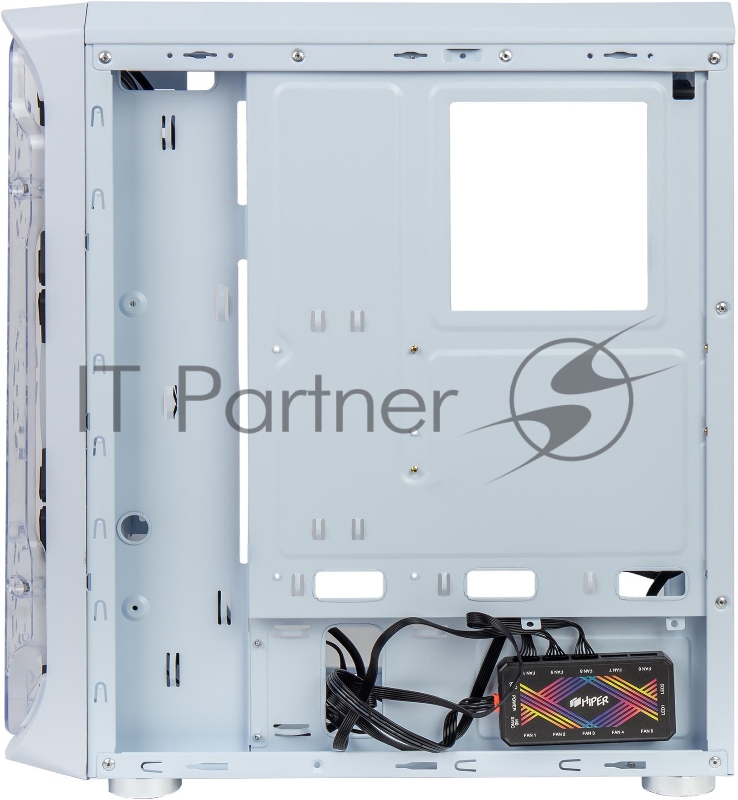 Корпус PC CASE HIPER MG100 WIND (w/o PSU, USB+HD audio, 1*RGB rear fan, 3*RGB front fan) BLACK
