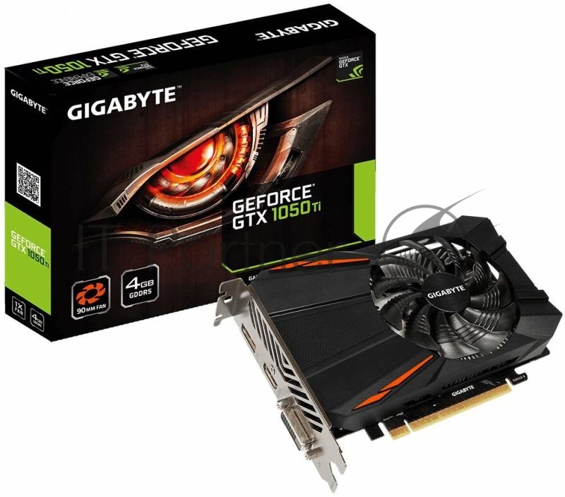 Видеокарта GIGABYTE GV-N105TD5-4GD GeForce GTX 1050TI 4Гб, GDDR5, OC, Ret