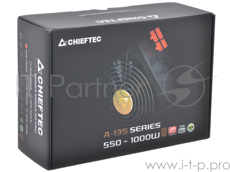 Блок питания Chieftec APS-750CB, RTL 750Вт, FAN 140мм, Active PFC, 24+4+6pin SATA