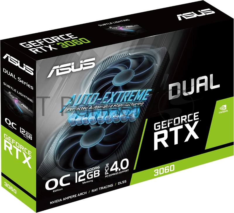 Видеокарта Asus DUAL-RTX3060-O12G-V2 LHR NVIDIA GeForce RTX 3060 12288Mb 192 GDDR6 1837/15000/HDMIx1/DPx3/HDCP Ret