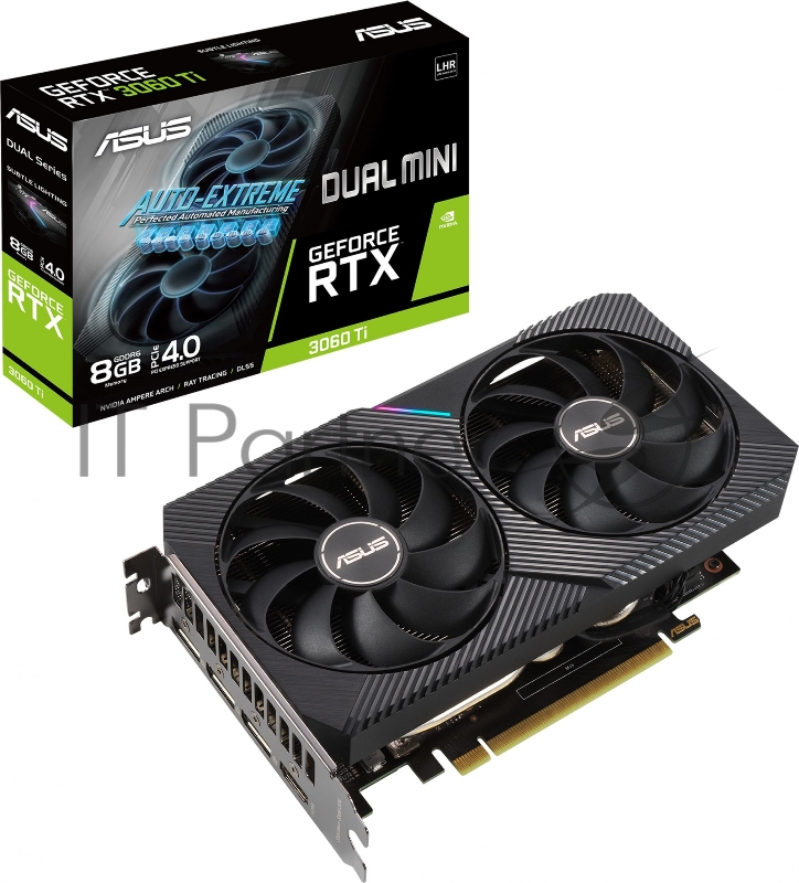 Видеокарта ASUS DUAL-RTX3060TI-8G-MINI-V2 LHR GDDR6 HDMI 3xDP RTL