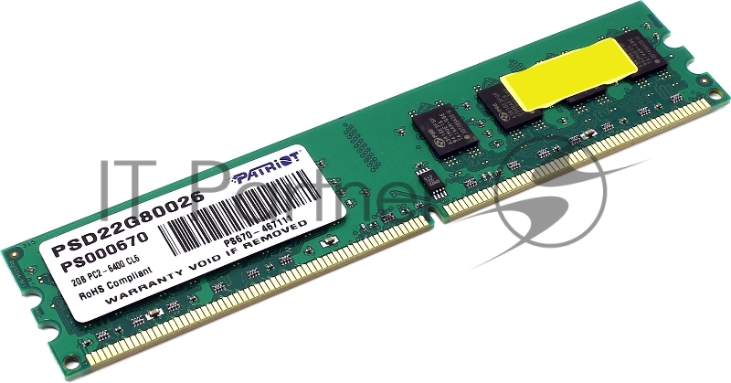 Модуль памяти Patriot Memory DIMM DDR2 2Gb 800MHz Patriot PSD22G80026 RTL PC2-6400 CL6 240-pin 1.8В