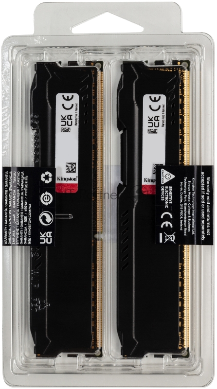 Память оперативная Kingston 8GB 1600MHz DDR3 CL10 DIMM (Kit of 2) FURY Beast Black