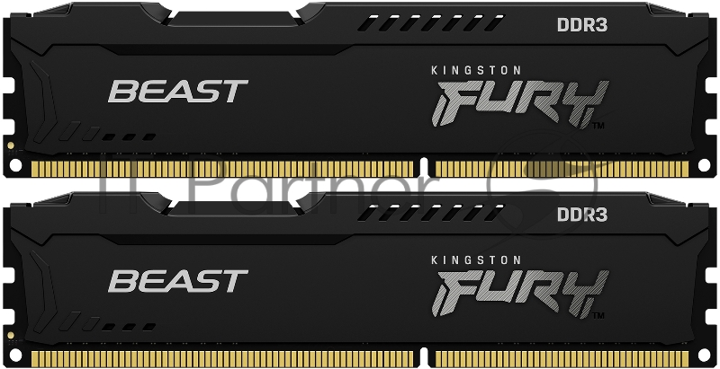 Память оперативная Kingston 8GB 1600MHz DDR3 CL10 DIMM (Kit of 2) FURY Beast Black