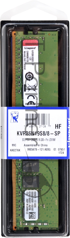 Модуль памяти Kingston DIMM DDR4 8GB KVR26N19S8/8 {PC4-21300, 2666MHz, CL19}