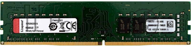 Модуль памяти Kingston DIMM DDR4 16GB KVR32N22D8/16 PC4-25600, 3200MHz, CL22