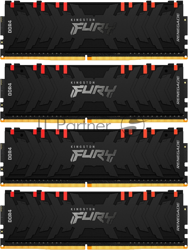 Память оперативная Kingston 32GB 3000MHz DDR4 CL15 DIMM (Kit of 4) FURY Renegade RGB