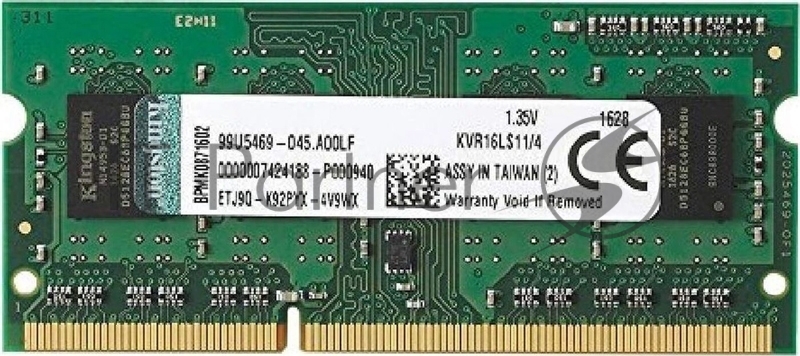 Модуль памяти Kingston DDR3L 4GB (PC3-12800) 1600MHz CL11 1.35V SO-DIMM
