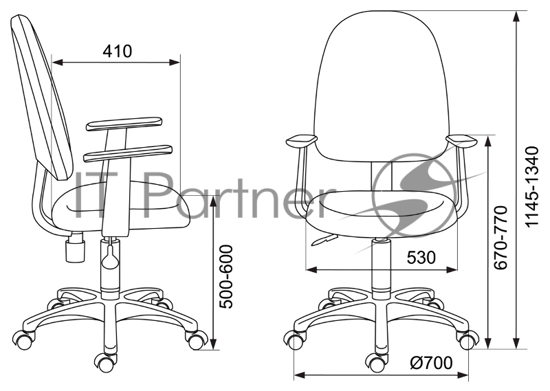 Кресло Бюрократ CH-1300/T-15-21 черный Престиж+