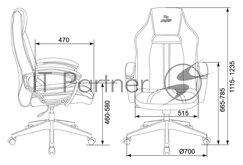 Кресло игровое Бюрократ VIKING ZOMBIE A3 GN черный/зеленый искусственная кожа
