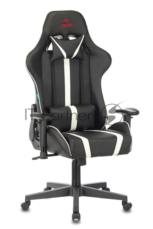 Кресло игровое Бюрократ VIKING ZOMBIE A4 WH черный/белый искусственная кожа