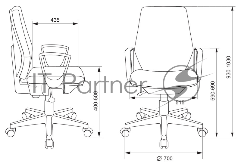 Кресло Бюрократ CH-545 черный 38-418 крестовина пластик