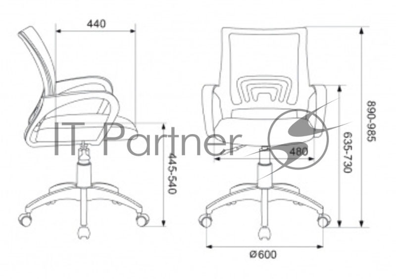Кресло Бюрократ CH-695NLT темно-серый TW-04 сиденье черный TW-11 сетка/ткань крестовина пластик