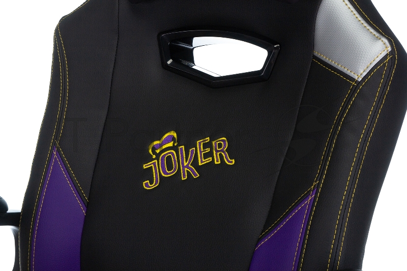 Кресло игровое Zombie HERO JOKER черный/фиолетовый искусственная кожа с подголов. крестовина пластик