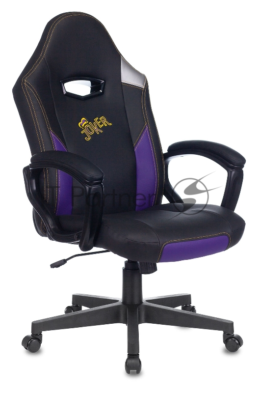 Кресло игровое Zombie HERO JOKER черный/фиолетовый искусственная кожа с подголов. крестовина пластик